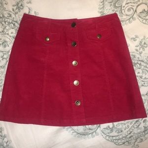 Button up corduroy skirt